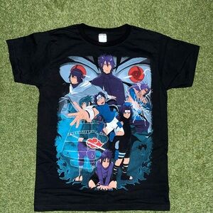 Black Graphic Anime T-Shirt